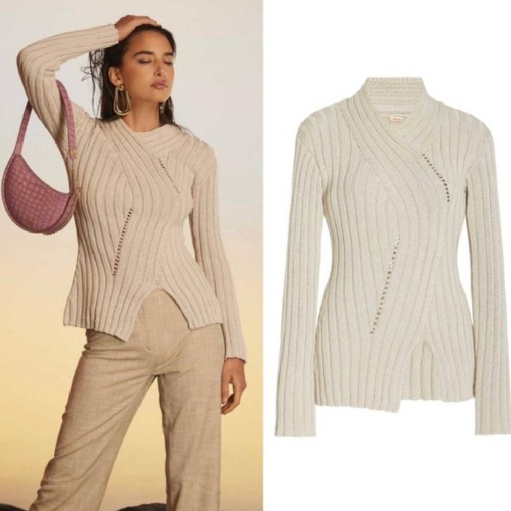 Cult Gaia Women's Noa Cotton Ribbed-knit Sweater‎ S